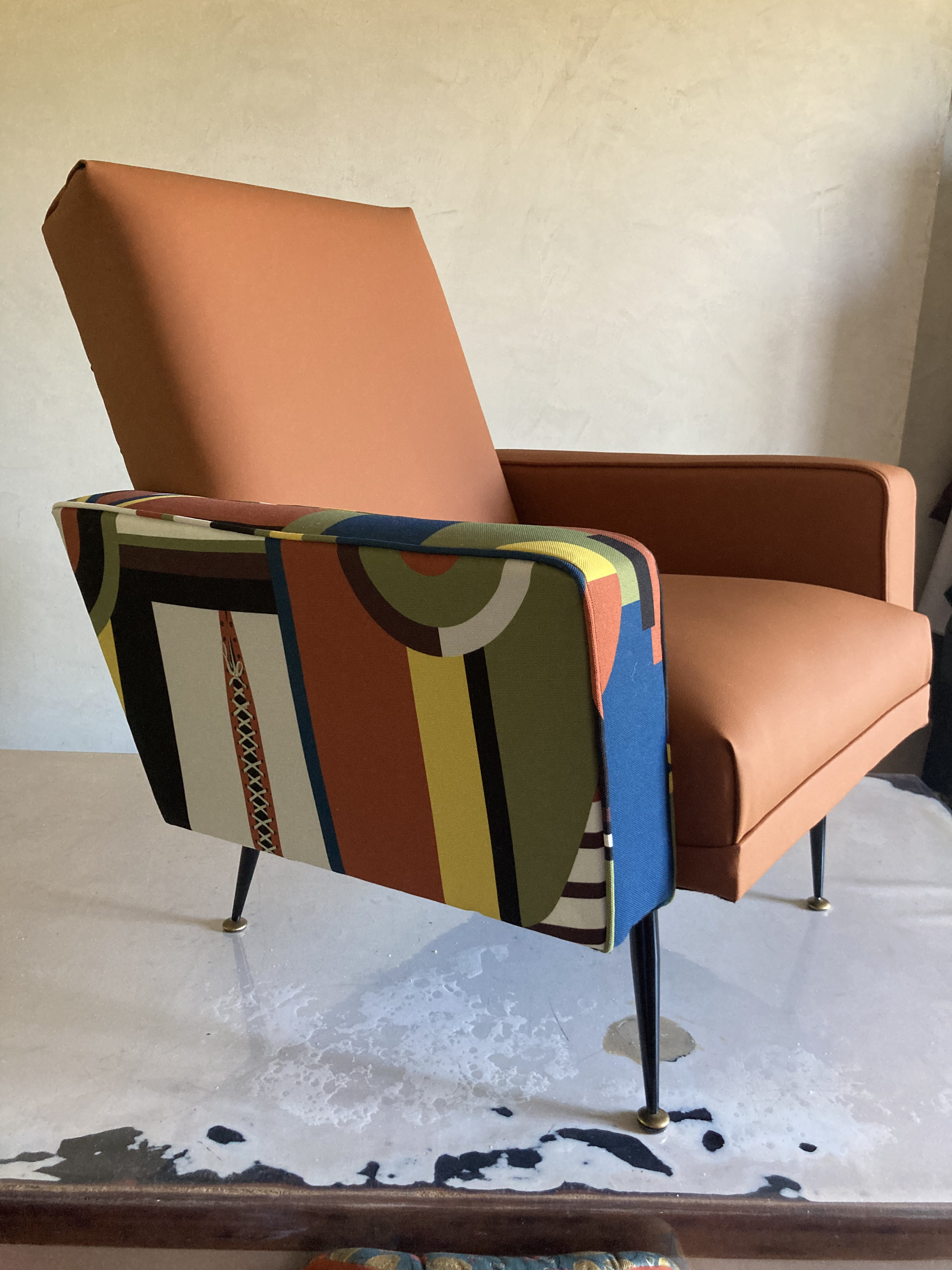 Fauteuil rockabilly chiné